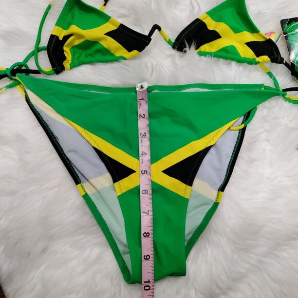 C.J.L Flag-Inspired Triangle Sexy Cheeky Bikini Set Y2K Size 5, NWT - Picture 8 of 11